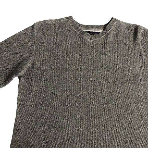 Vintage Abercrombie Fitch Sweater Mens M Gray Marled Knit Pullover V-Neck Y2K - Picture 7 of 16